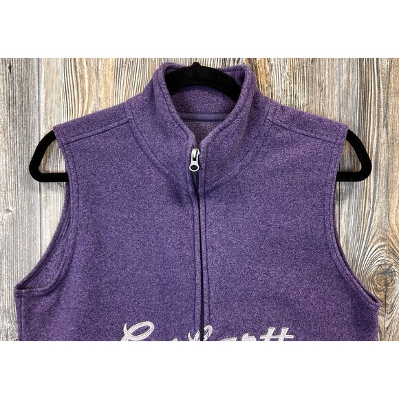 Carhartt For Women Fleece Vest Small 4/6 Full Zip Purple Pockets Cozy Casual - Picture 2 of 11